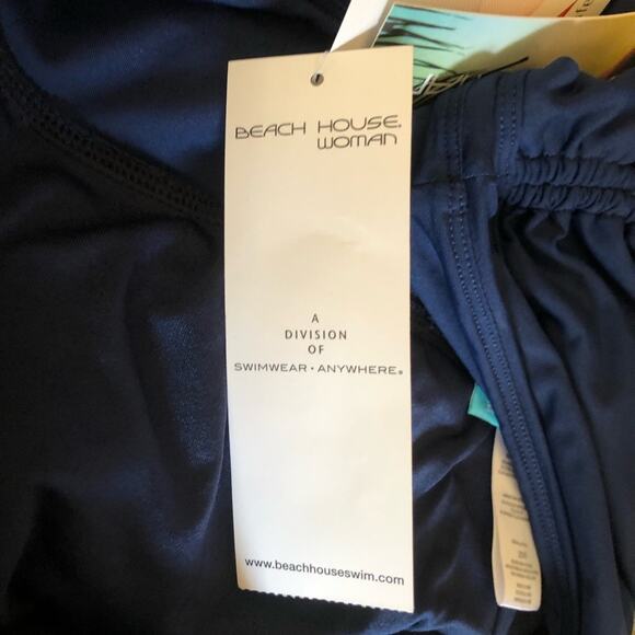 Beach House Plus Size Paloma Beach Solids Blake Adjustable Swim Short Navy 20W - Picture 7 of 9